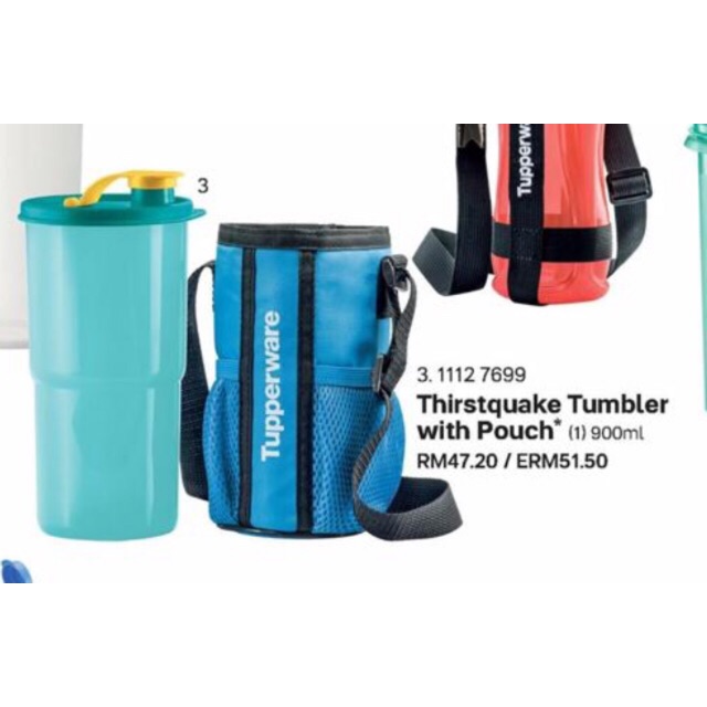 Tupperware Thirstquake Tumbler with Pouch (1) 900ml