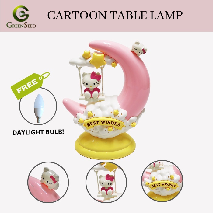 GS Lighting Cute Hello Kitty Table Lamp Doraemon Moon Design Desk Lamp