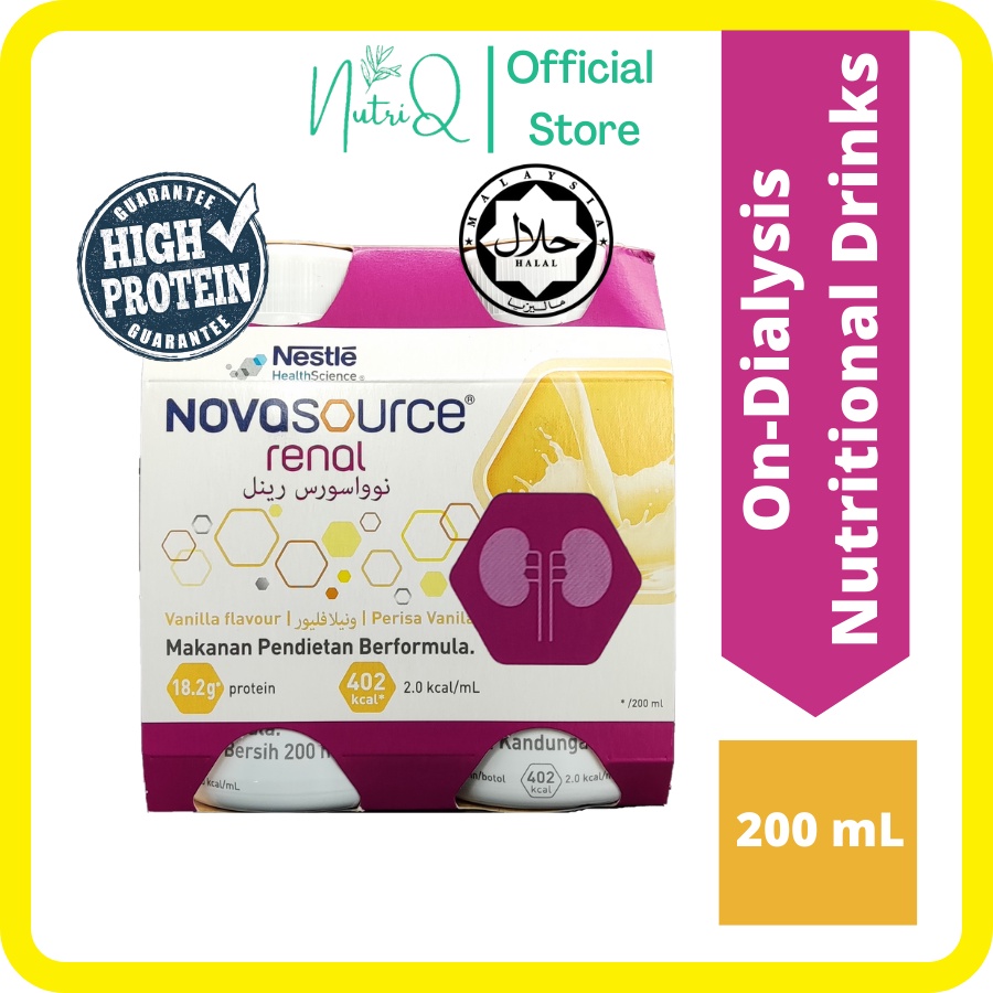 Nestle Novasource Renal Vanilla Flavour 200mL Suitable for Dialysis