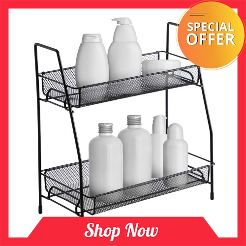 Special Offer 2-Tier Countertop Shelf Kitchen Spice Rack Organizer Detachable Iron Storage Shelf for Bathroom Small Sto