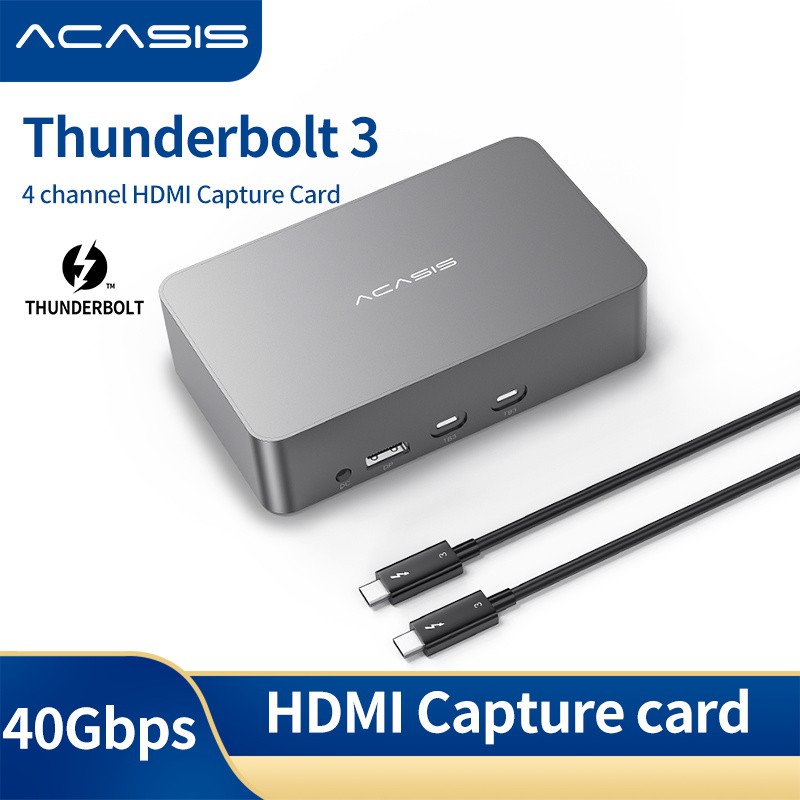 ACASIS Thunderbolt 3 4 HDMI channel Video Capture Card HDMI Camera Capture Card 4 HDMI inputs