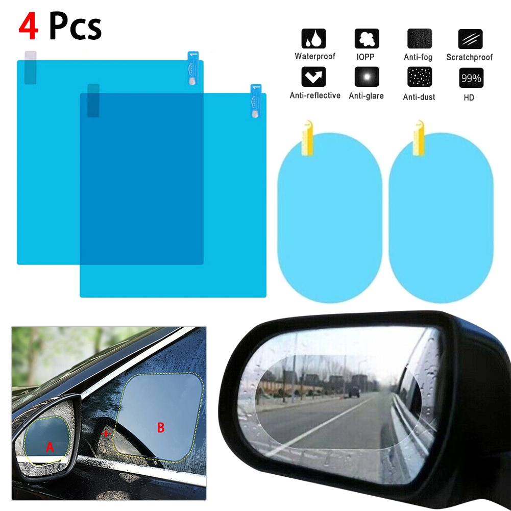 2x Anti Fog Car Rearview Mirror Protective Film Membrane Anti-glare Waterproof 