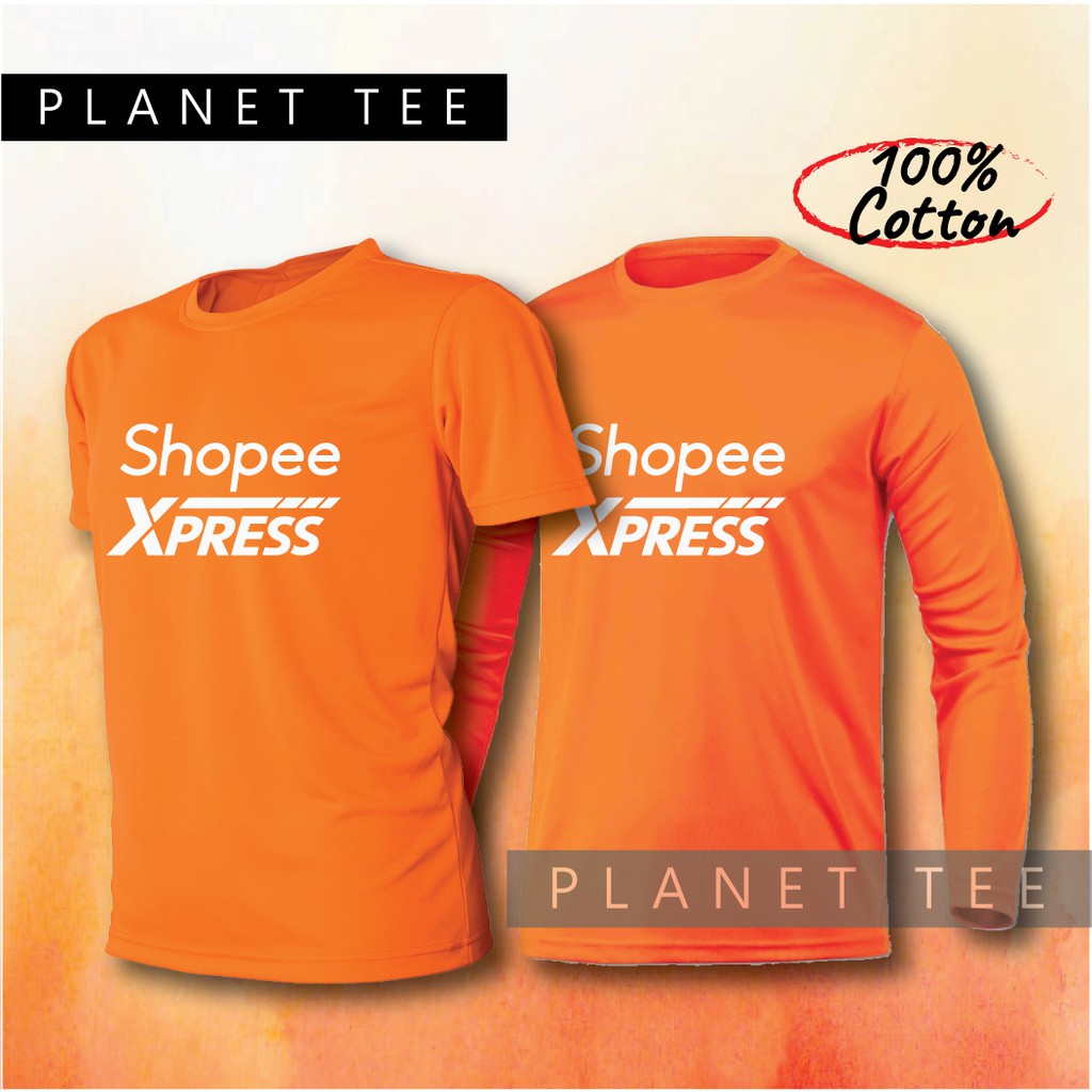 Ready Stock Shopee Express Rider Cotton Long Short Sleeve T Shirt Baju Delivery Shopee Malaysia