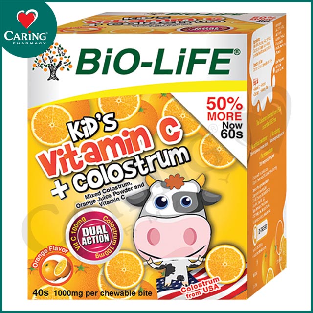 CARiNG BIO-Life Kids Vitamin C + Colostrum (40s + 20s)  Shopee 