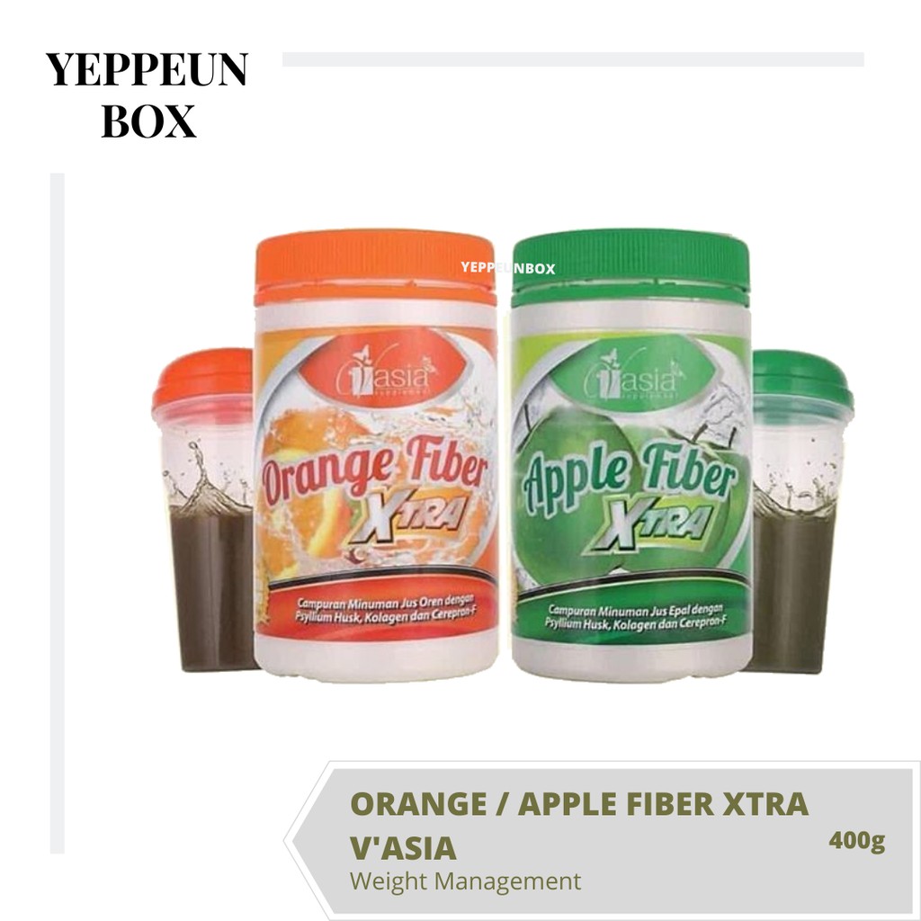 V'ASIA ORANGE FIBER XTRA / V'ASIA APPLE FIBER XTRA (FREE SHAKER) 400G Shopee Malaysia