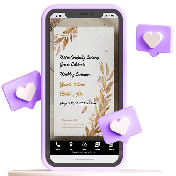 Digital Ewedding invitation Card for Wedding I Mobile view/Desktop