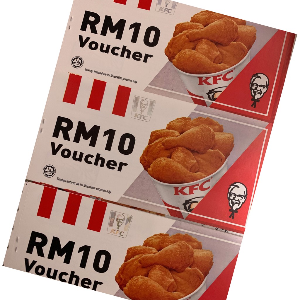 KFC CASH VOUCHERS RM100 (RM10 x 10 piece) Shopee Malaysia