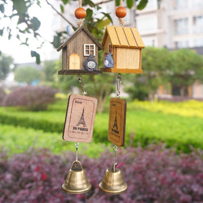 Japanese Totoro Wooden House Landscape Garden Outdoor Decor Wind