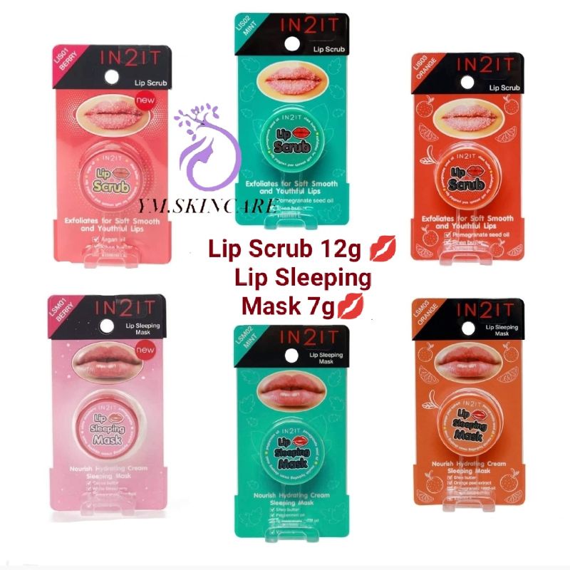 In2it Lip Scrub 12g   Lip Sleeping Mask 7g 