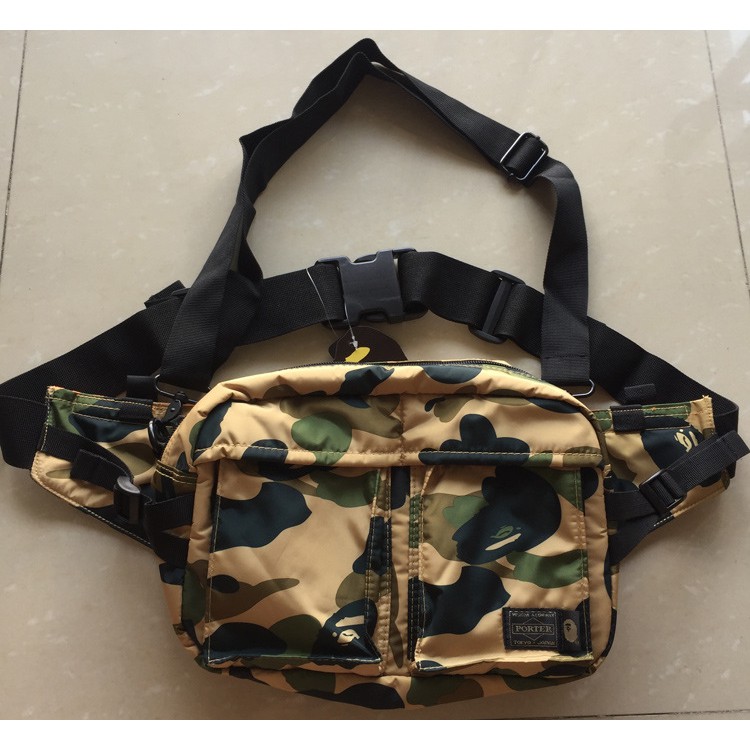 A BATHING APE Goods Men's BAPE x PORTER 1ST CAMO WAIST BAG Shoulder