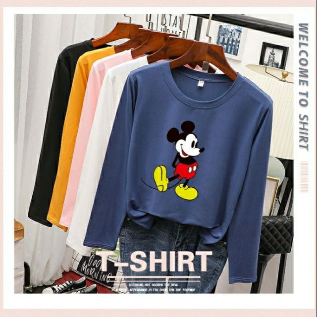 Korean Style Women S Fashion Cartoon Print Long Sleeve T Shirt Top Blouse Baju Lengan Panjang Perempuan Wanita Shopee Malaysia