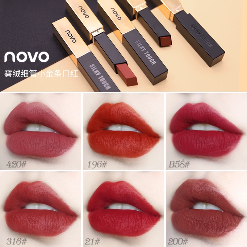 Lipstick Makeup Lipstick Matte Retro Square Tube Small Gold Bar Lipstick Lipstick Matte Matte Moisturizing Moisturizing Color Development Ruby Red Shopee Malaysia shopee malaysia