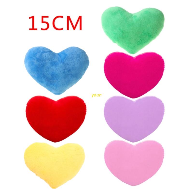 youn 15cm Heart Shape Decorative Throw Pillow PP Cotton Soft Creative Doll Lover Gift