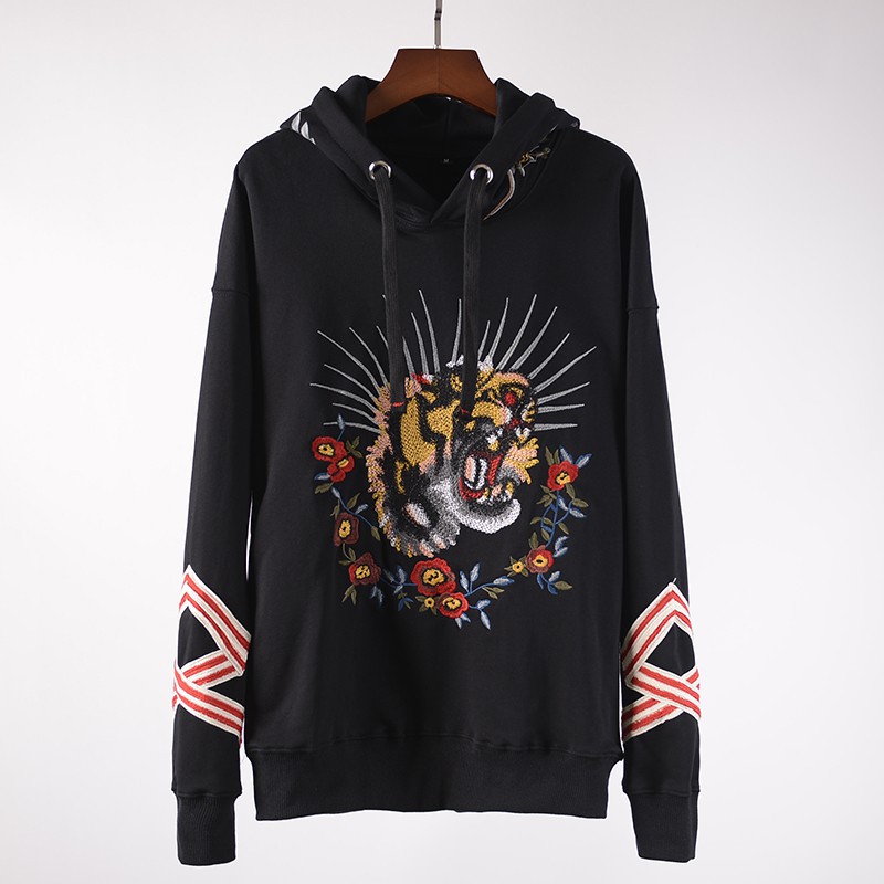 embroidered tiger hoodie