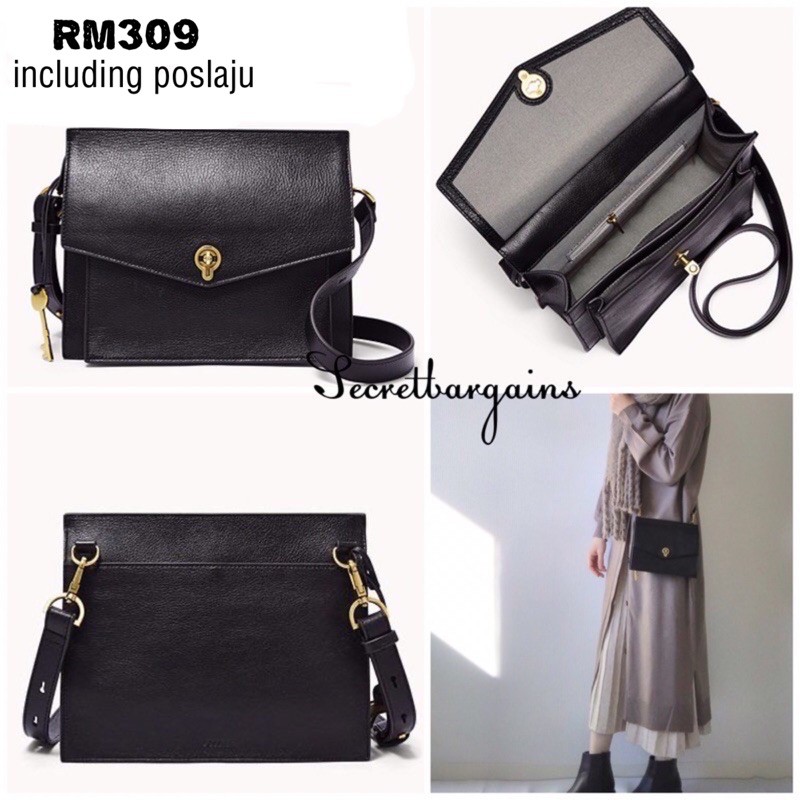 Fossil Stevie Crossbody Shoulder Bag Black Shopee Malaysia
