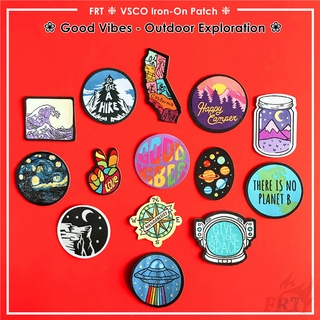 ☸ VSCO：Good Vibes - Outdoor Exploration Iron-On Patch ☸ 1Pc DIY Sew on Iron on Badges Patches