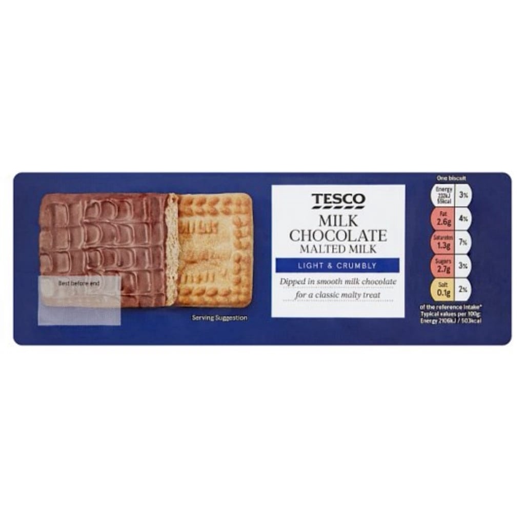 TESCO Milk Chocolate Malted Milk Biscuits 250G | Shopee Malaysia