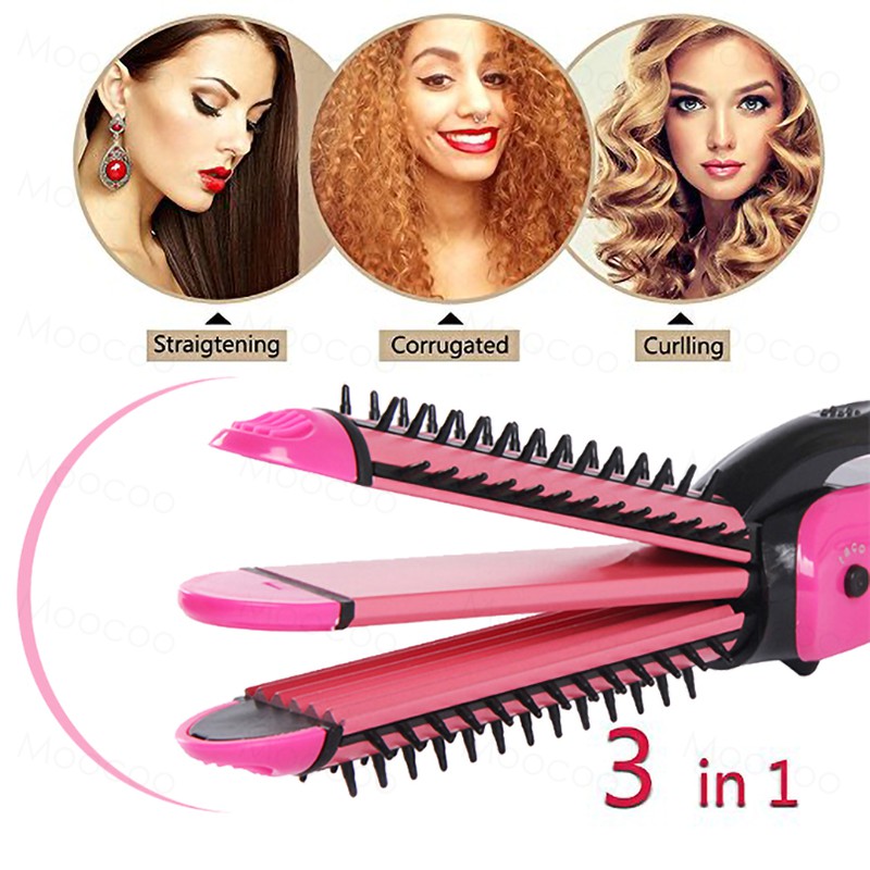 Vins Mini 3 In 1 Hair Straightener Wave Curler Corn Perm Iron Hair