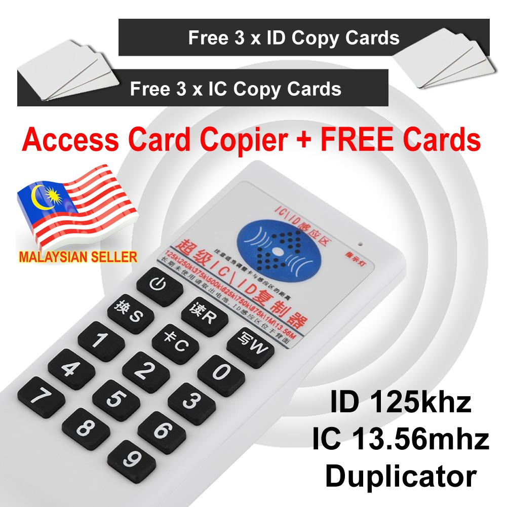 Access card copier duplicator ID 125khz IC 13.56mhz RFID cloning free copy cards