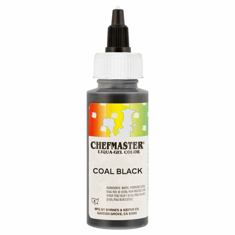 CHEFMASTER, Water Base (Liqua Gel), Coal Black, 2.3 oz