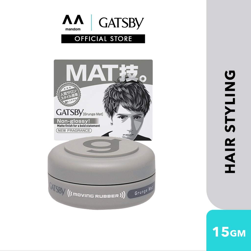 GATSBY Moving Rubber Grunge Mat 15g (mens hair wax, wax hair, hairstyle) |  Shopee Malaysia