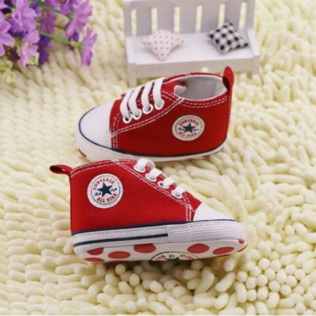 kasut baby prewalker converse high cut merah (restock) baby shoes | Shopee  Malaysia