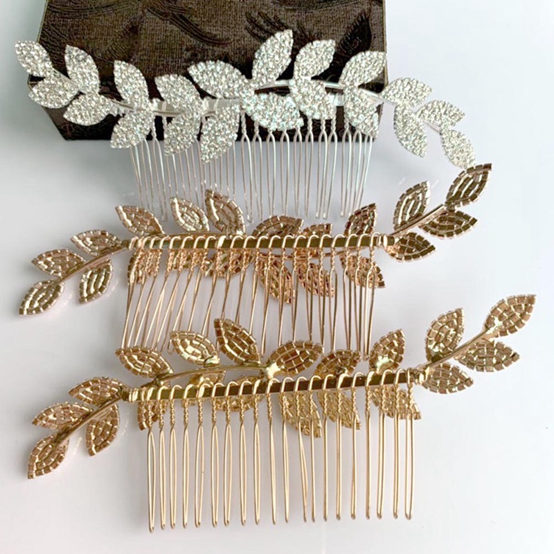 2020 Crystal Leaf Bridal Hair Combs Wedding Hair Accessories