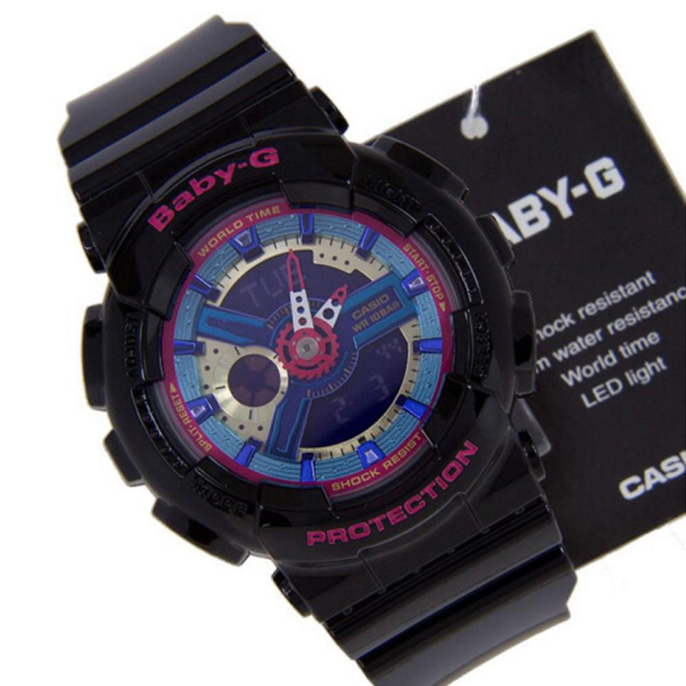 (Hot sale)Casio Baby-G BA110 Black Blue Girls Wrist Watch  