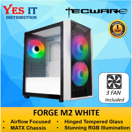 TECHWARE FORGE M2 ARGB TG M-ATX CHASSIS (BLACK / WHITE) | Shopee Malaysia