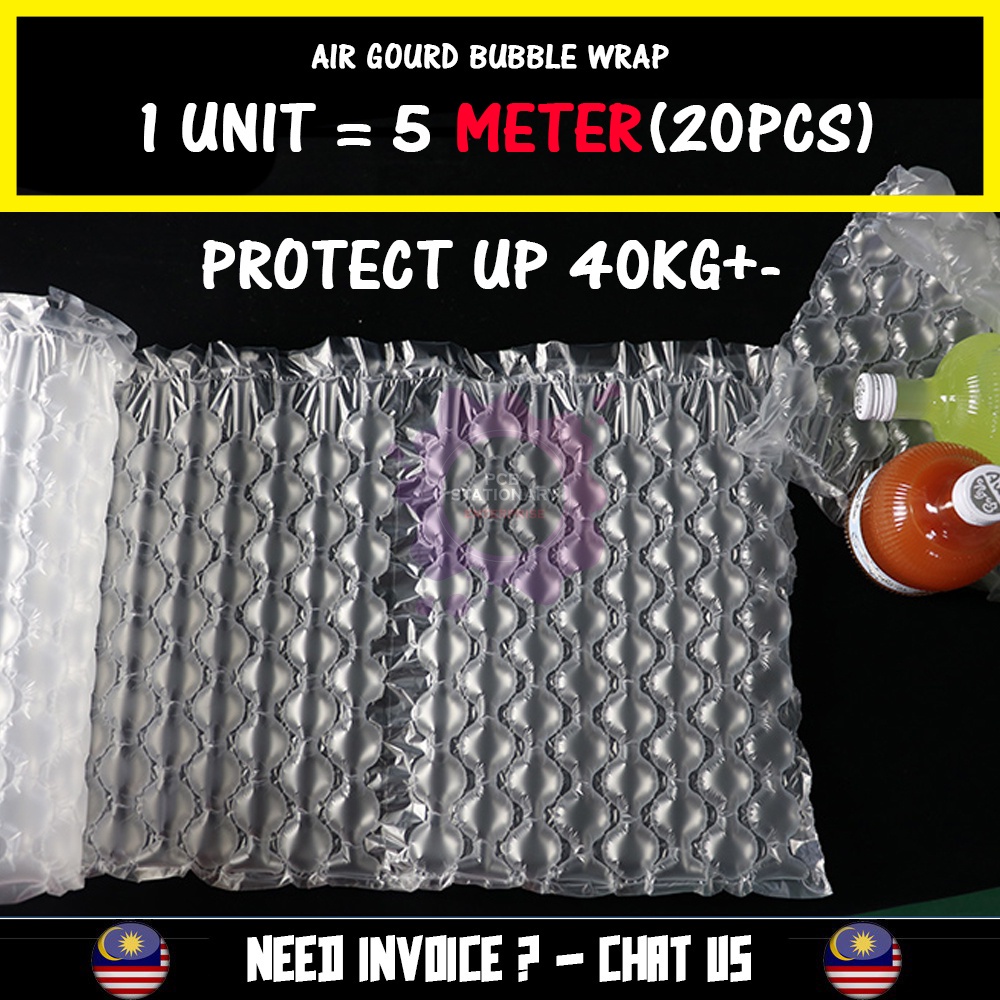 Ship 24Hrs 5 meter (20pcs) Air Bubble Wrap Inflatable Air Gourd Film