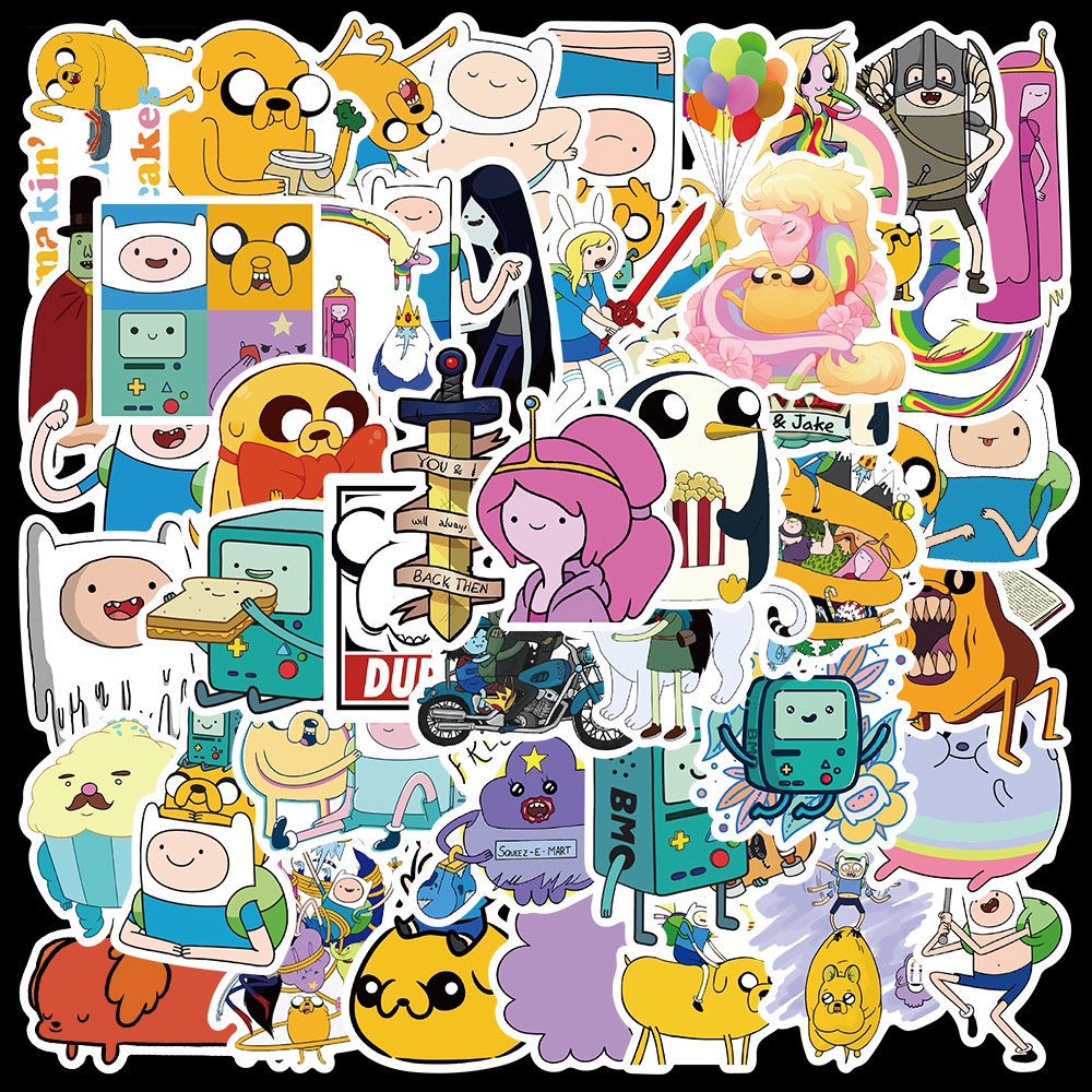 50 pcs Adventure Time Cartoon Waterproof PVC Stickers (2) | Shopee Malaysia