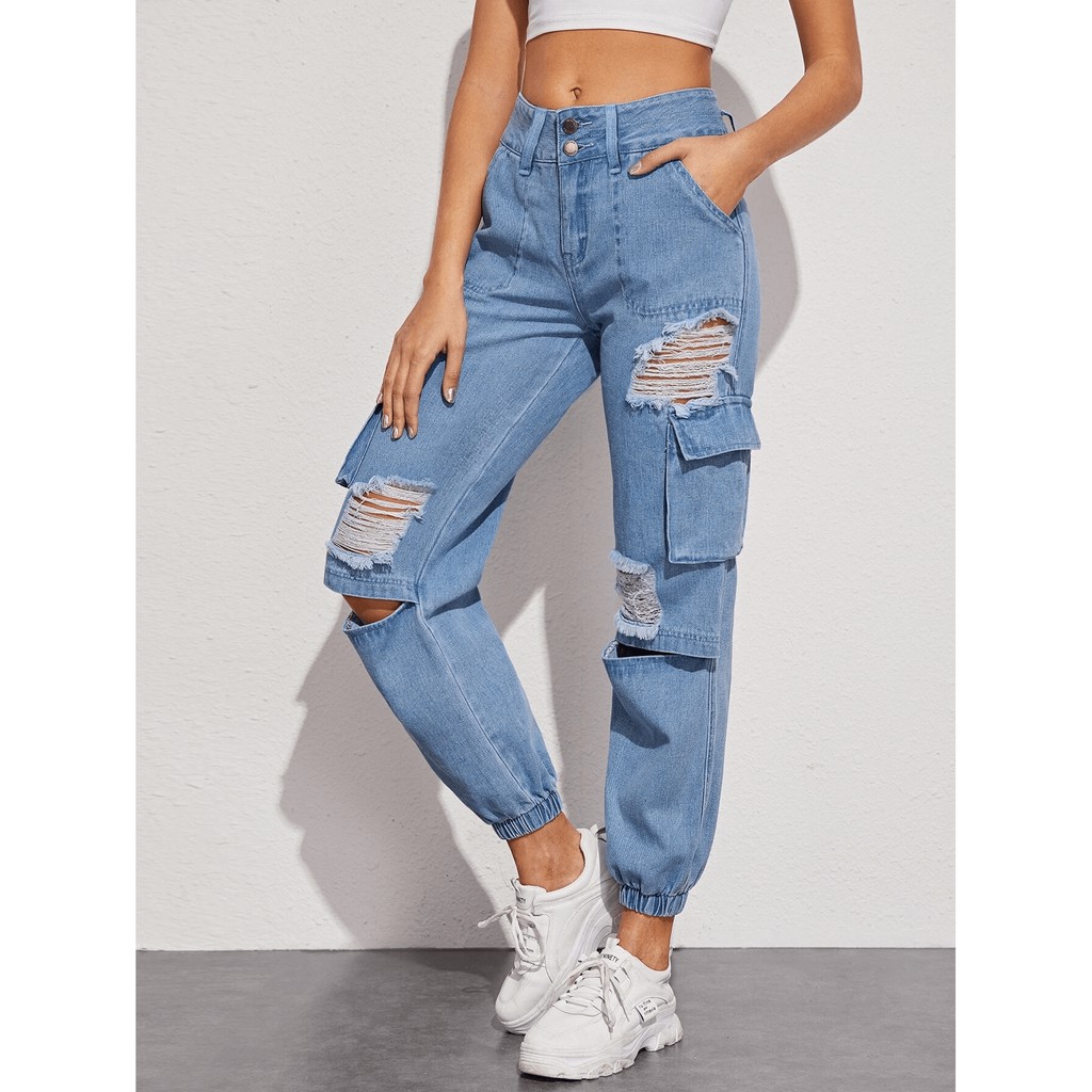 ripped cargo pants womens