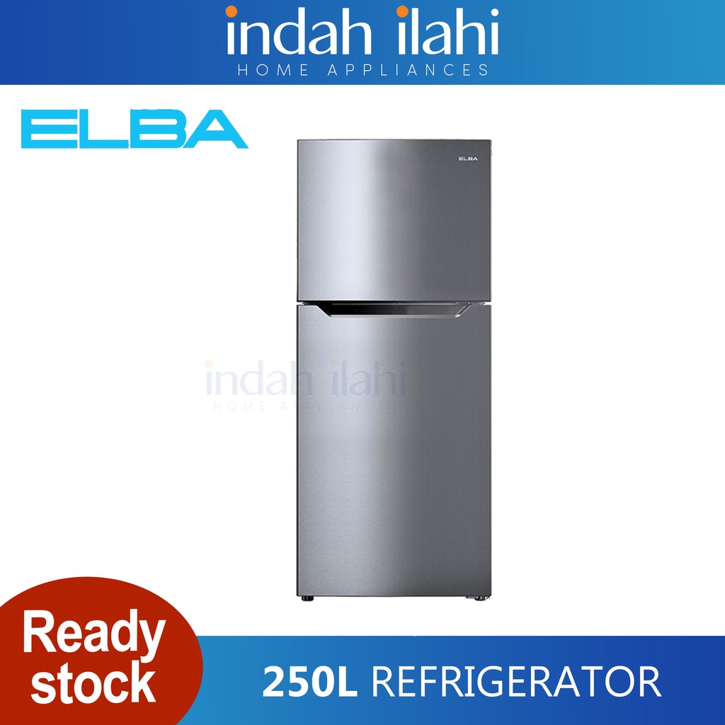 Elba 250l Fridge Refrigerator Peti Sejuk 2 Pintu Erg2521 Er G2521 Sv Shopee Malaysia