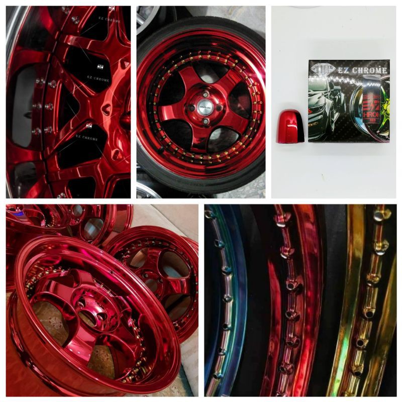 Ez Glossy Red Chrome Paint Color Shopee Malaysia