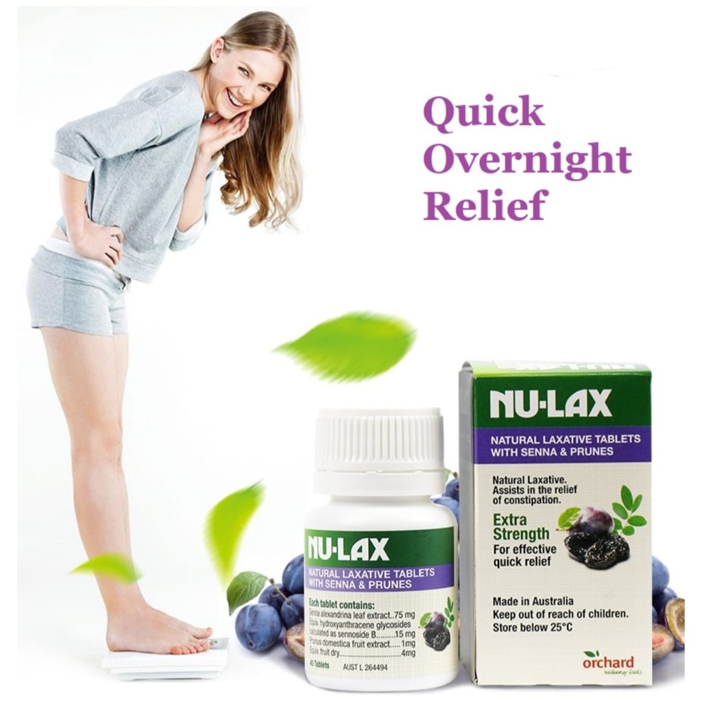 {Ready Stock} Nulax Natural Laxative Tablets with Senna and Prunes 40