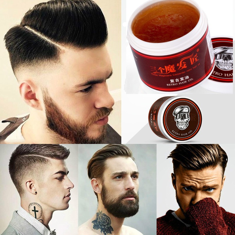 Outdoor Men Skull Skeleton Hair Oil Hair Mud Hair Wax Pomade Hair