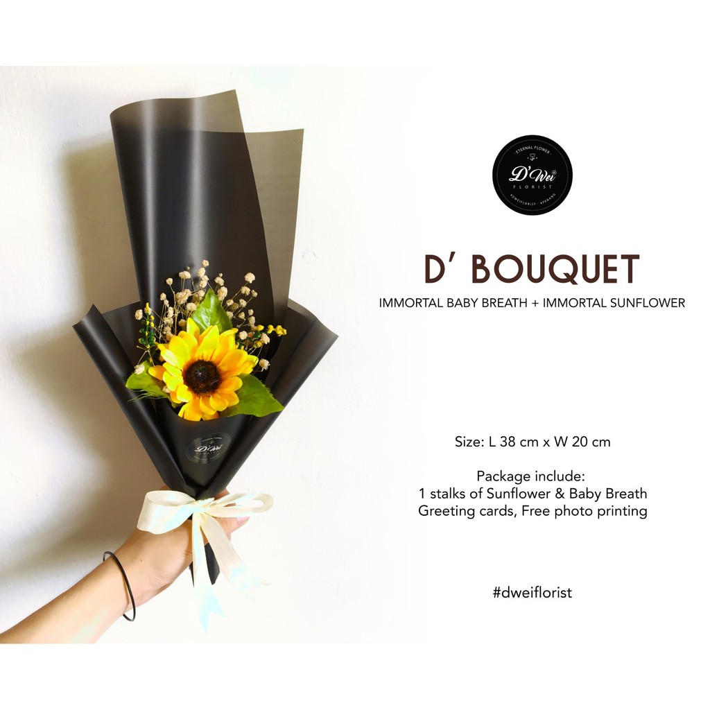 1 Stalk Soap Sunflower Baby Breath Bouquet Flower Graduation 太阳花花束 向日葵 Shopee Malaysia