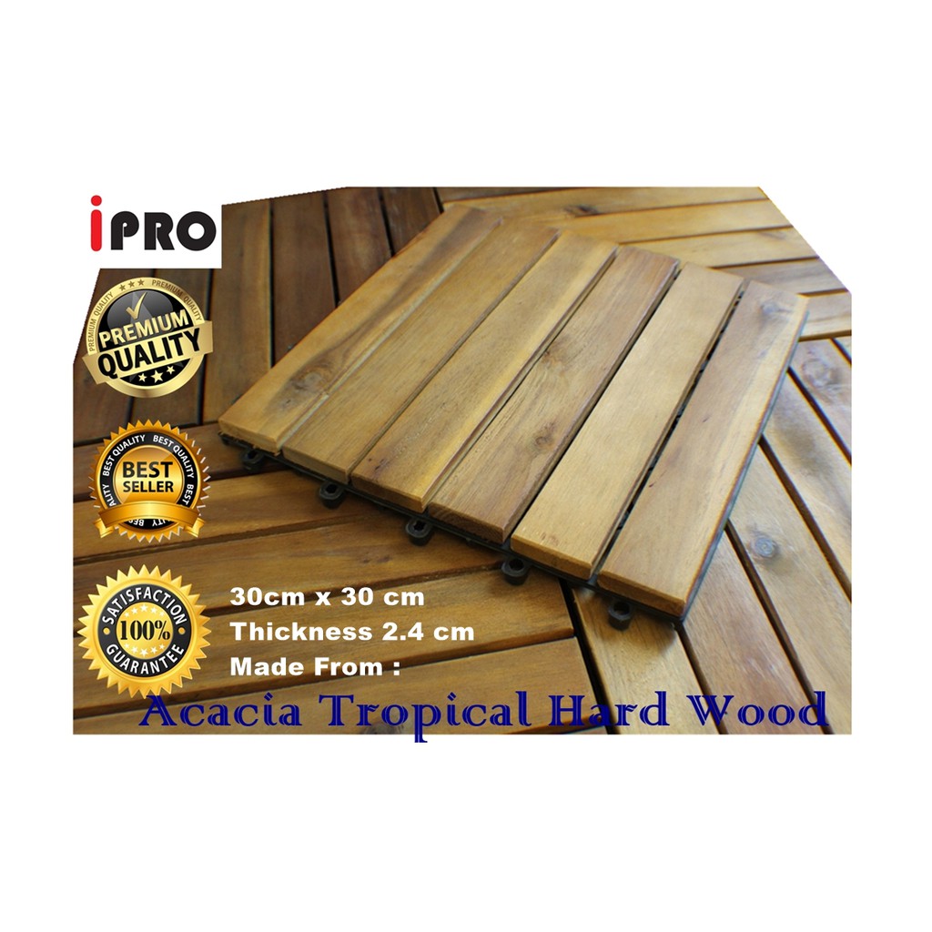 IPRO 9 Pcs Wood Floor Decking DIY Timber Flooring Deck 