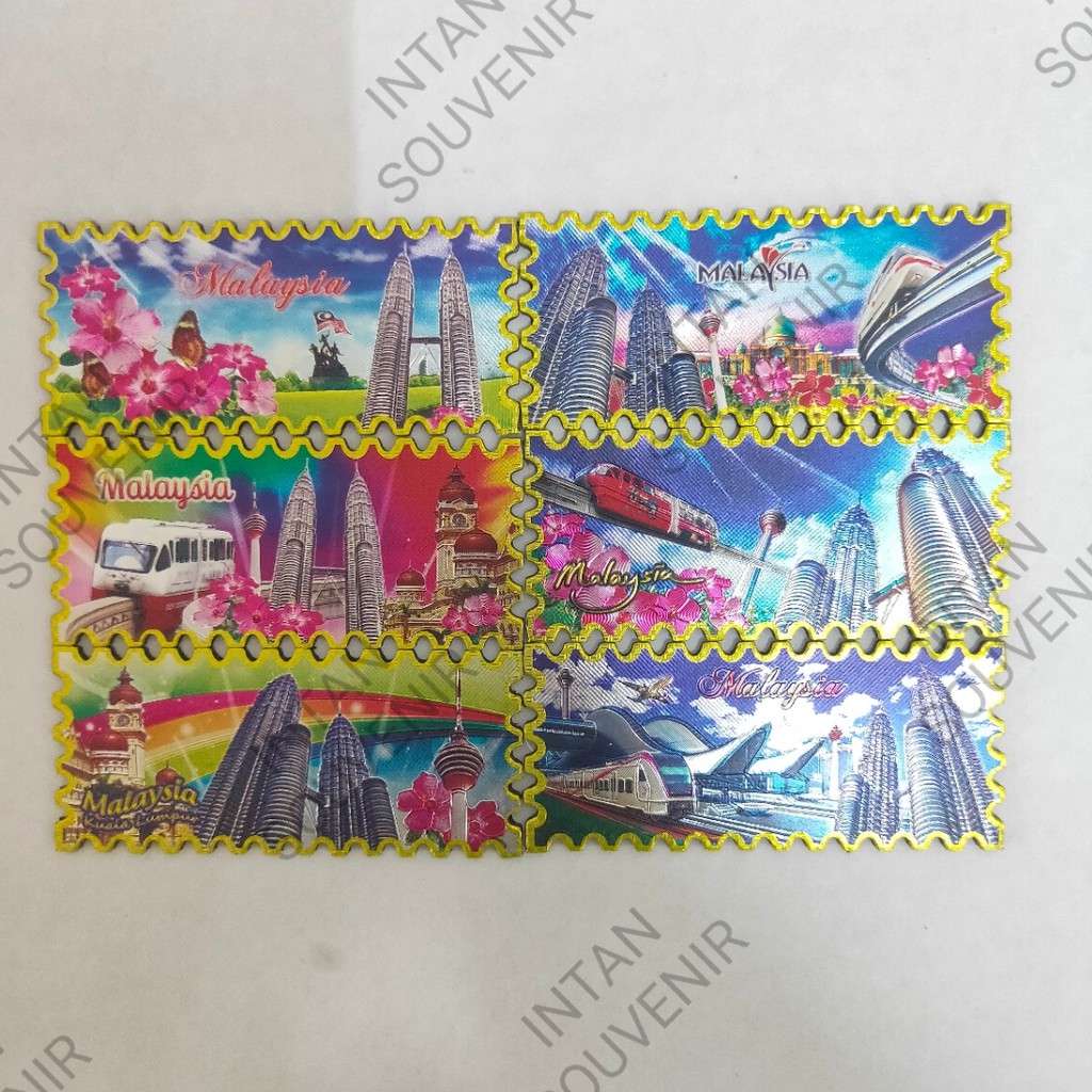 Ready Stock 6 in 1 KUALA LUMPUR Foil Magnet (STAMP DESIGN) ,Souvenir ...