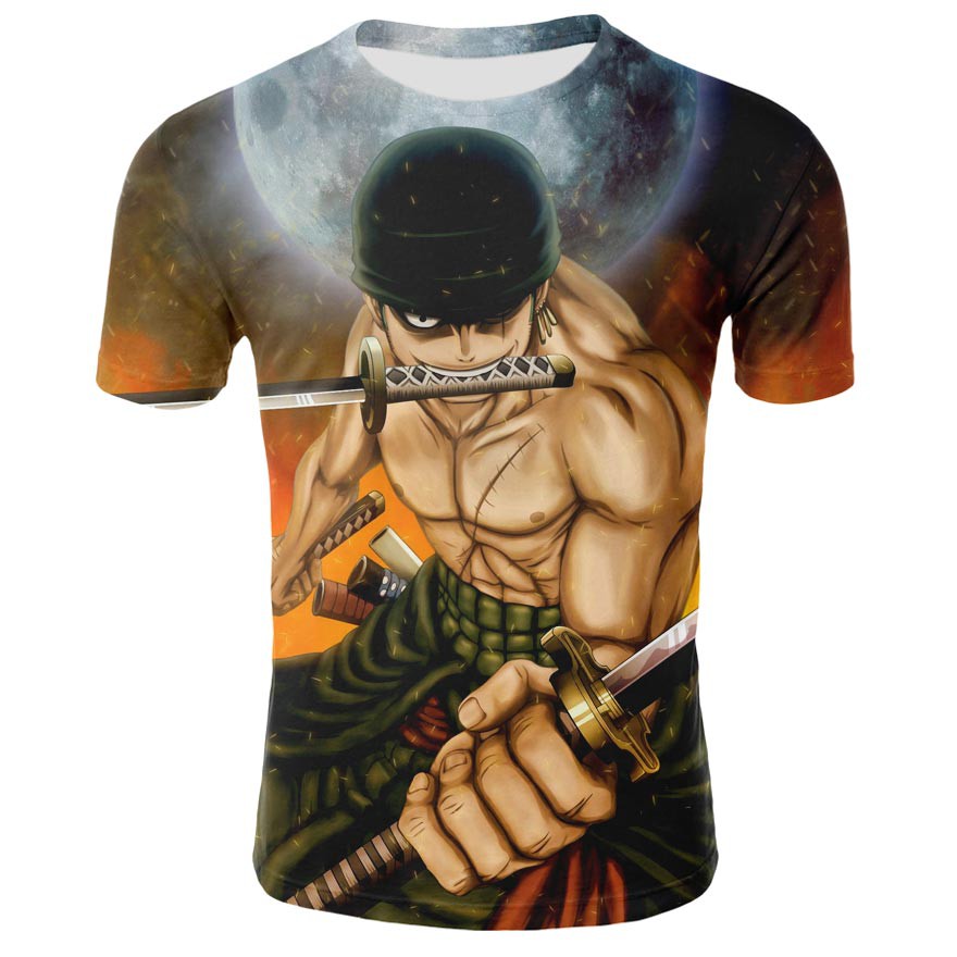 Ready Stockone Piece Luffy S New 3d Printed T Shirt Neutral Casual T Shirt Couple T Shirt Shopee Malaysia - luffy scar roblox t shirt
