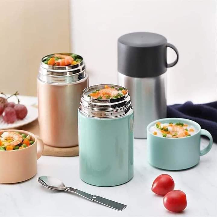 Stainless Steel Thermos Food Jar Vacuum Thermal Cooker Pot魔法不锈钢焖烧壶Thermos Jar Insulated Warmer Mug Container Lunch Box