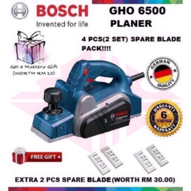 Bosch Gho 6500 Professional Wood Planer Machine Ketam Kayu 3 80mm Shopee Malaysia