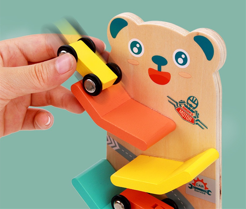 thumbnail image 2 of 8-Piece Wooden Race Track Set - Interactive Car Game For Kids 2 of 12