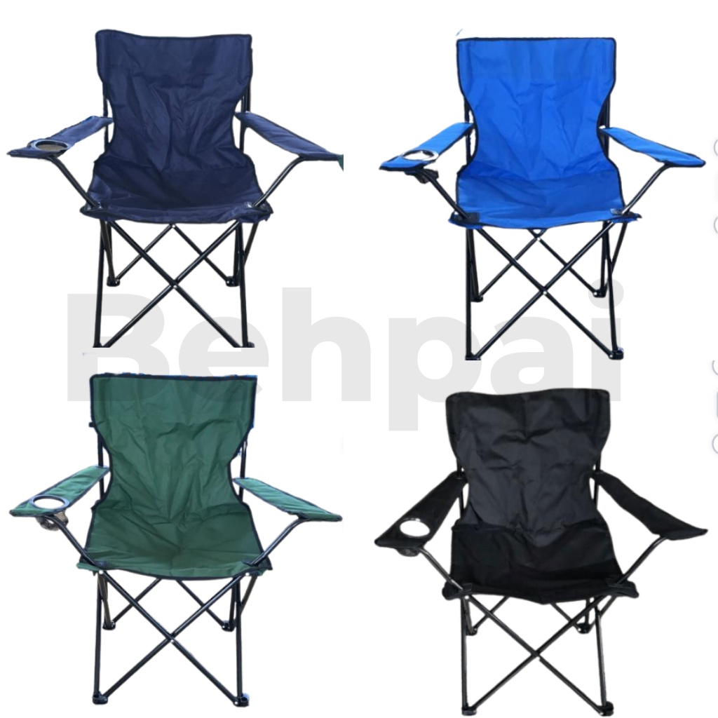 Portable FoldingOutdoor Camping Chair with Arm Rest Cup Holder Kerusi