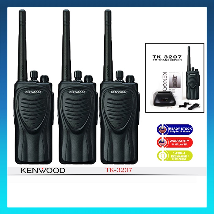 Ready Stock Kenwood TK3207 High Quality Walkie Talkie 16Channel UHF Radio Transceiver TK3207