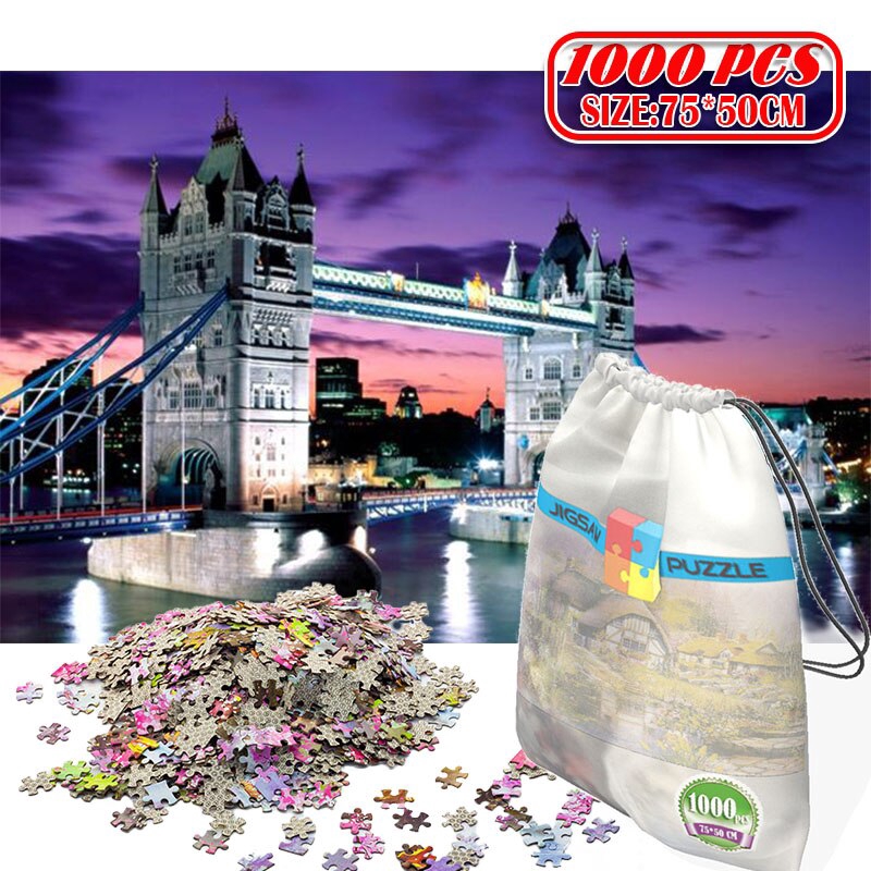 Puzzles For Adults 1000 Piece Puzzle For Adults Kids Gift Tower Bridge Landscape Jigsaw Puzzle Needlework Arts Crafts Sewing Migalio Com