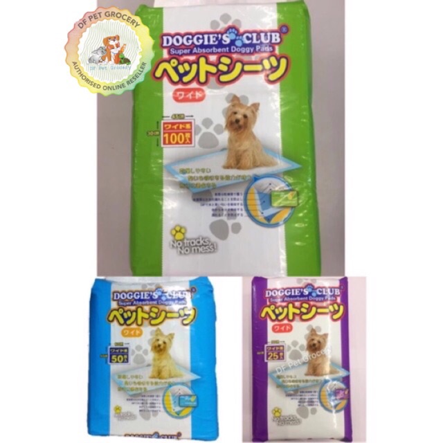 Pad Latihan Haiwan Kesayangan Doggies Club Super Absorbent Doggy Pads S M L Wee Wee Pad Shopee Malaysia