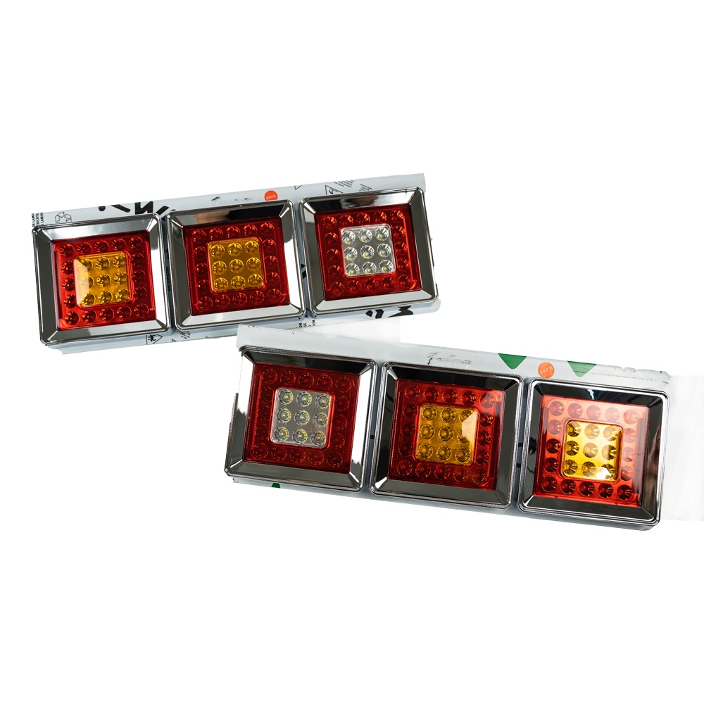 Led 24v Chrome Tail Brake Lamp Light Red Yellow White Lampu Belakang