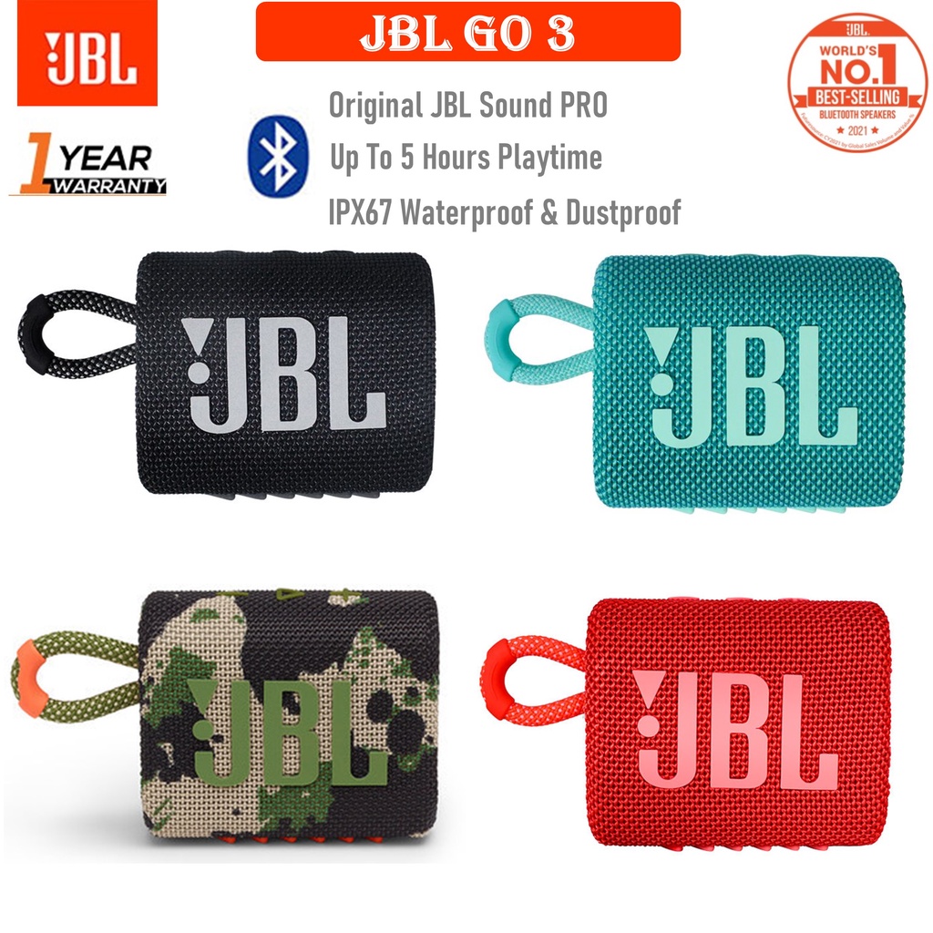 JBL GO 3 Bluetooth Speaker Wireless Portable Speaker Original Pro Sound | WaterProof Outdoor Speaker