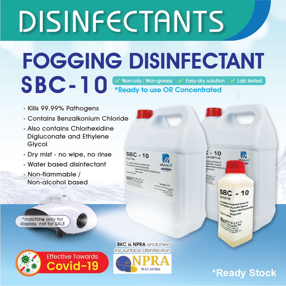 Ready to Use & Concentrated Fogging Disinfectant Liquid Solution SBC